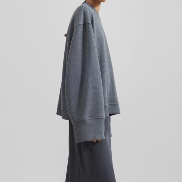 The Frankie Shop Talia Sweatshirt - Dark Grey - Oversized Minimalist Tops in Grey - Shop at Coveti