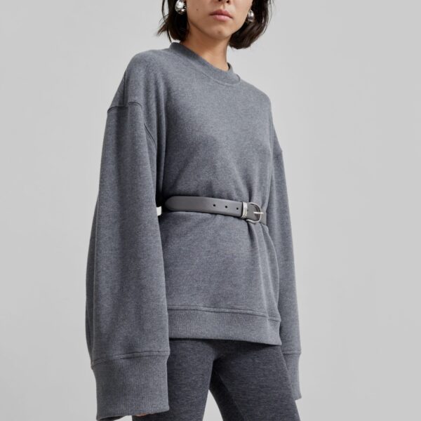 The Frankie Shop Talia Sweatshirt - Dark Grey - Oversized Minimalist Tops in Grey - Shop at Coveti