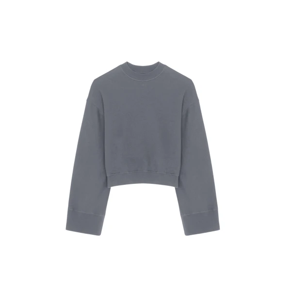 The Frankie Shop Talia Sweatshirt - Dark Grey - Oversized Minimalist Tops in Grey - Shop at Coveti