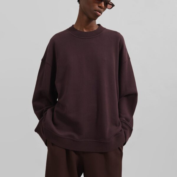 The Frankie Shop Talia Sweatshirt - Dark Plum - Oversized Minimalist Tops in Purple - Shop at Coveti