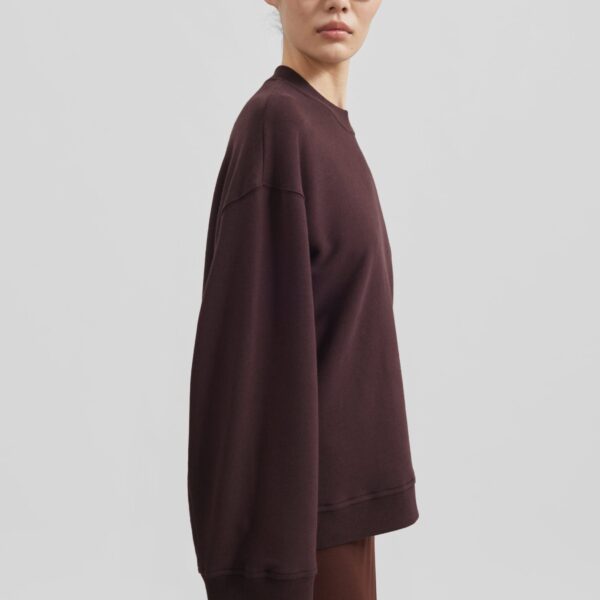The Frankie Shop Talia Sweatshirt - Dark Plum - Oversized Minimalist Tops in Purple - Shop at Coveti