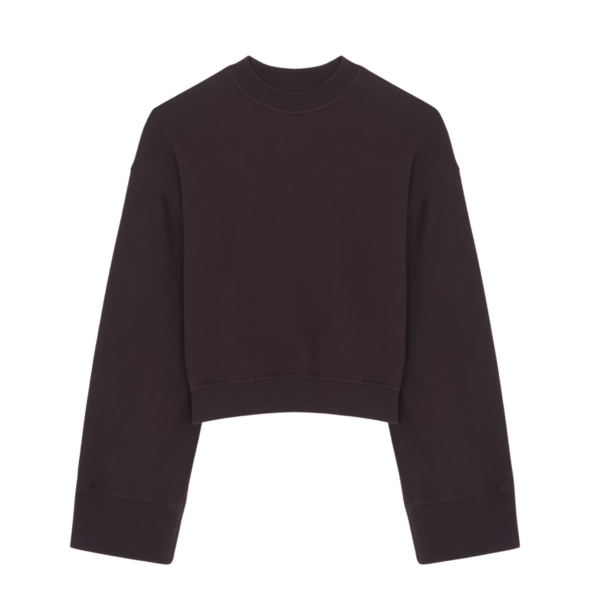 The Frankie Shop Talia Sweatshirt - Dark Plum - Oversized Minimalist Tops in Purple - Shop at Coveti