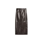 The Frankie Shop Taney Crackled Pencil Skirt - Brown - Oversized Minimalist Skirts in Beige - Shop at Coveti