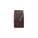 The Frankie Shop Taney Croc Leather Pencil Skirt - Dark Brown - Oversized Minimalist Skirts in Beige - Shop at Coveti