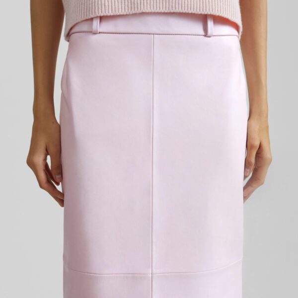 The Frankie Shop Taney Leather Pencil Skirt - Faded Pink - Oversized Minimalist Skirts in Pink - Shop at Coveti
