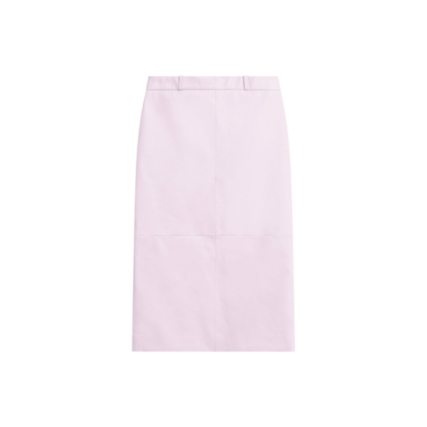 The Frankie Shop Taney Leather Pencil Skirt - Faded Pink - Oversized Minimalist Skirts in Pink - Shop at Coveti