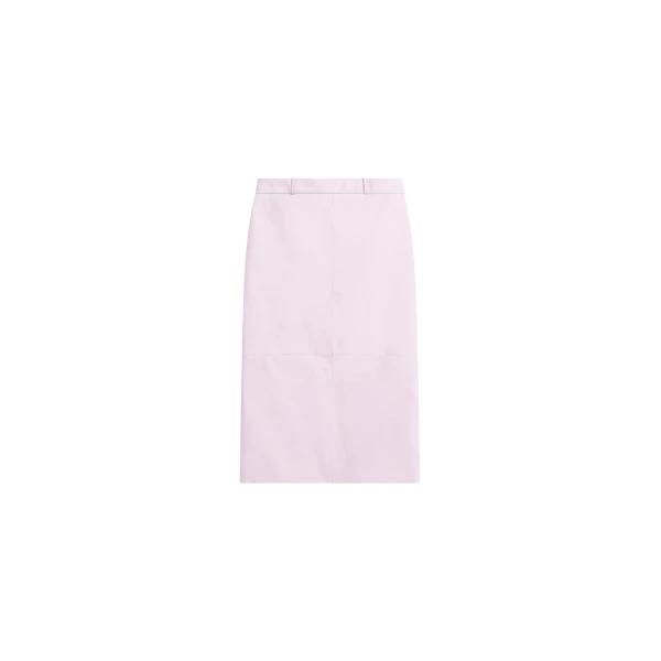 The Frankie Shop Taney Leather Pencil Skirt - Faded Pink - Oversized Minimalist Skirts in Pink - Shop at Coveti