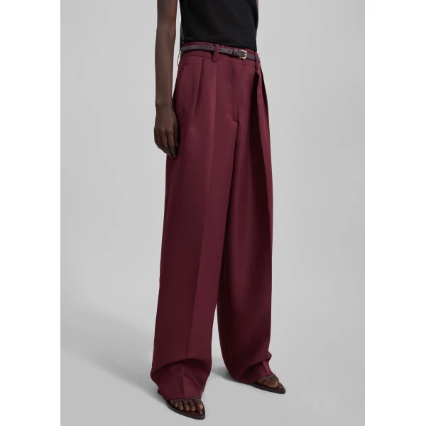 The Frankie Shop Tansy Pleated Trousers – Burgundy, view 6