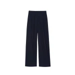 The Frankie Shop Tansy Pleated Trousers - Navy Pinstripe - Oversized Minimalist Pants in Multicolour - Shop at Coveti