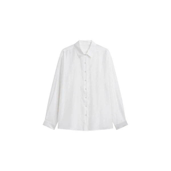 The Frankie Shop Tarra Tie-Front Sheer Shirt - White - Oversized Minimalist Tops in White - Shop at Coveti