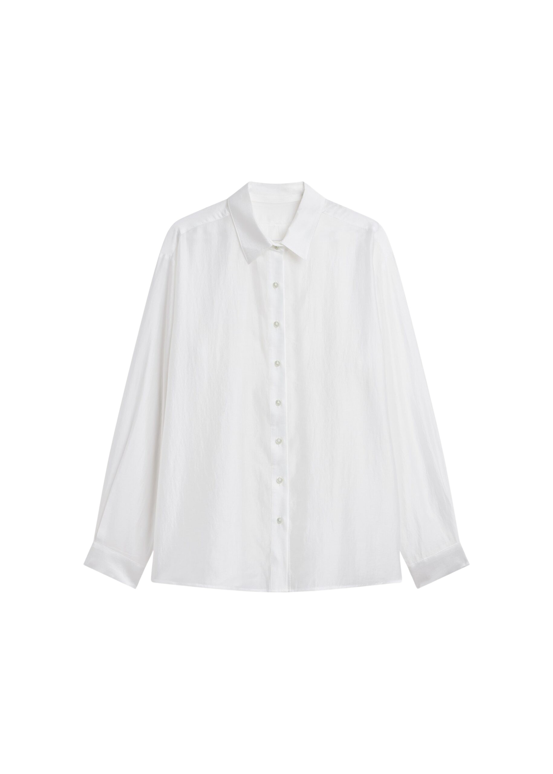 The Frankie Shop Tarra Tie-Front Sheer Shirt – White