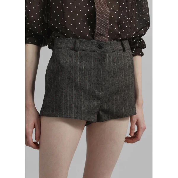 The Frankie Shop Tenby Striped Hot Pants – Brown Melange, view 3