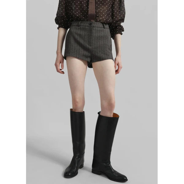 The Frankie Shop Tenby Striped Hot Pants – Brown Melange, view 5