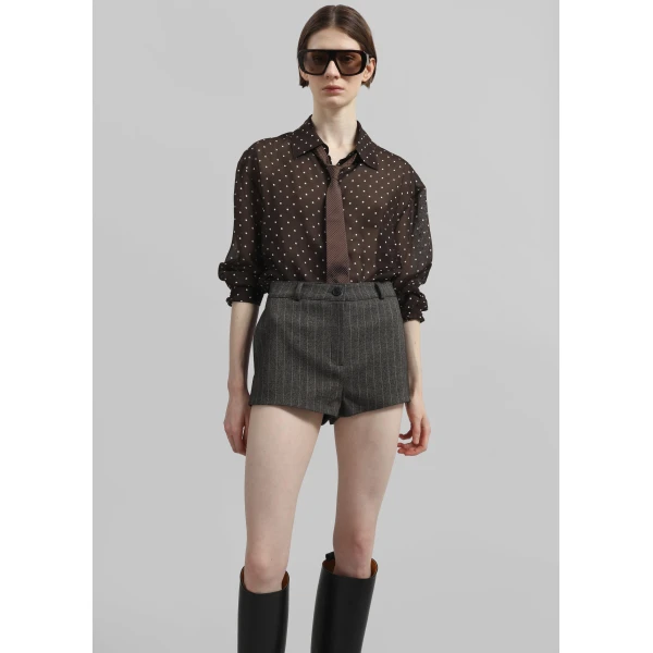 The Frankie Shop Tenby Striped Hot Pants – Brown Melange, view 6