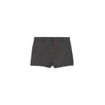 The Frankie Shop Tenby Striped Hot Pants - Brown Melange - Oversized Minimalist Shorts in Beige - Shop at Coveti