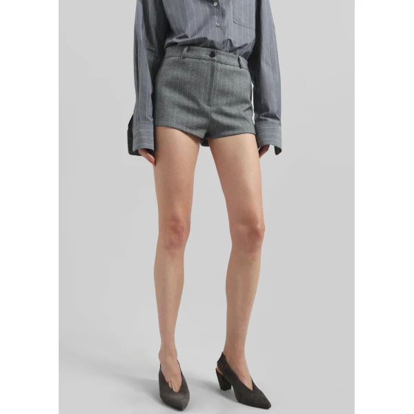 The Frankie Shop Tenby Striped Hot Pants – Grey Melange, view 2