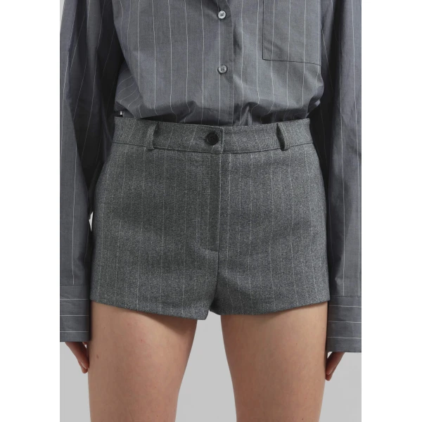 The Frankie Shop Tenby Striped Hot Pants – Grey Melange, view 5