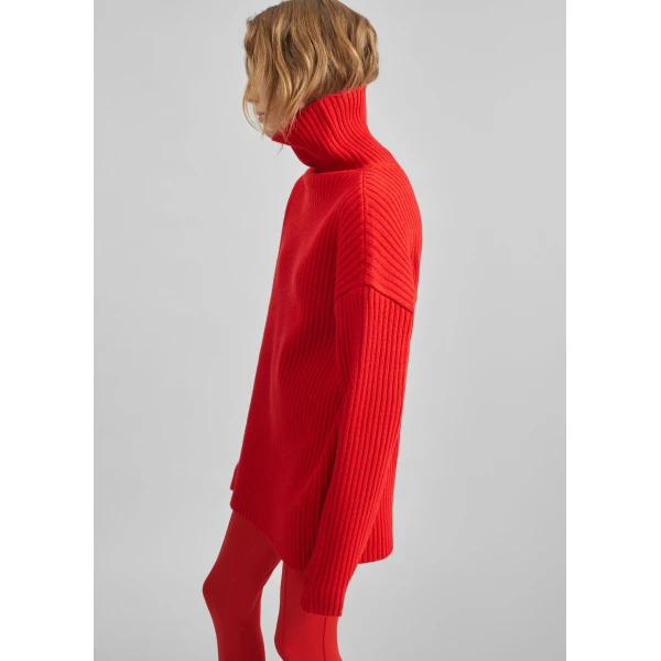 The Frankie Shop Thelma Ribbed Sweater Dress – Red, view 2
