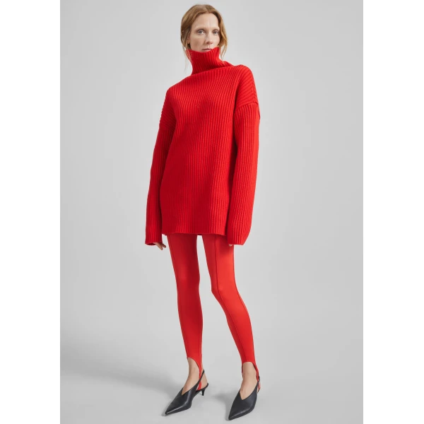 The Frankie Shop Thelma Ribbed Sweater Dress – Red, view 3