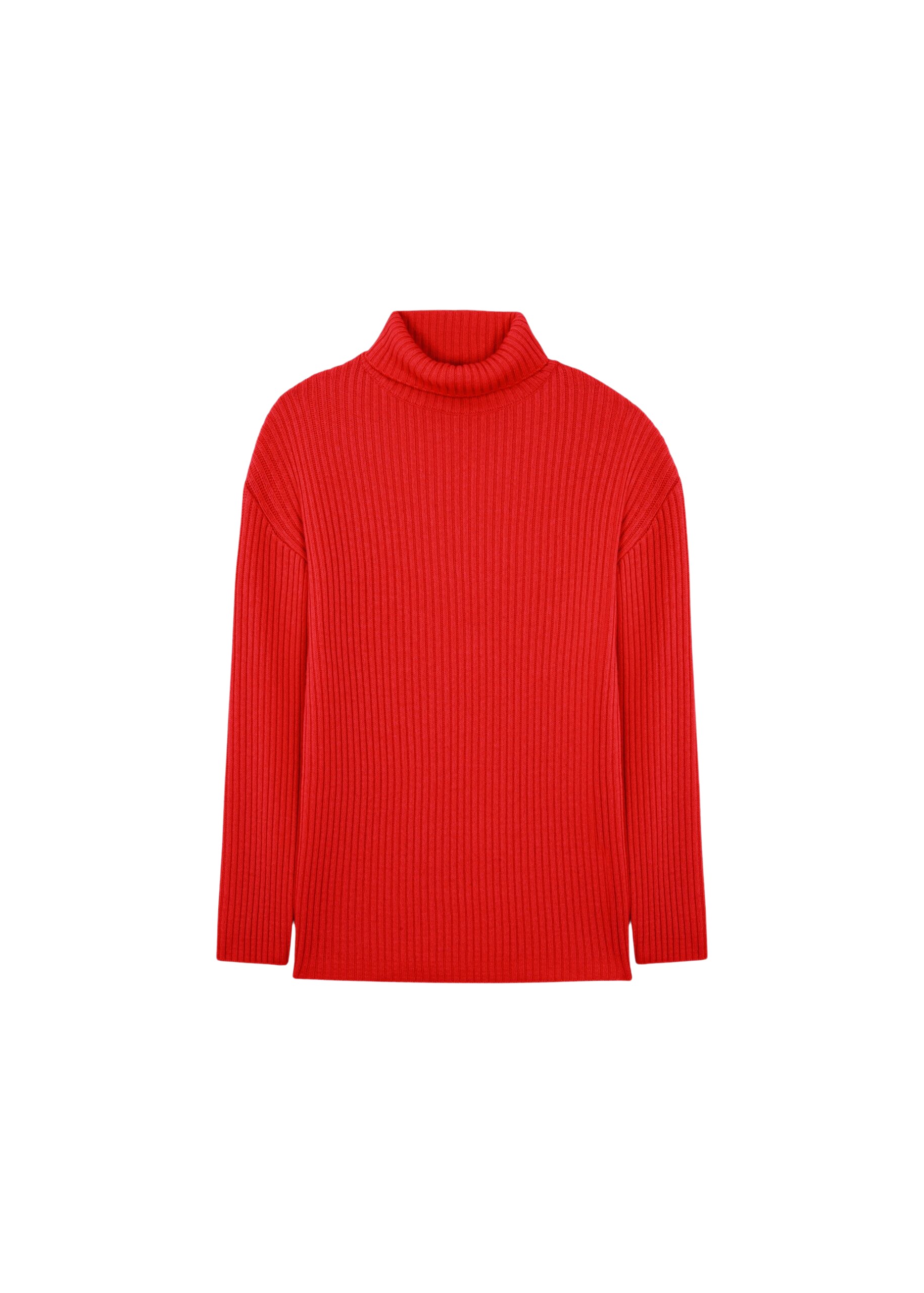 The Frankie Shop Thelma Ribbed Sweater Dress - Red - Oversized Minimalist Knitwear in Red - Shop at Coveti