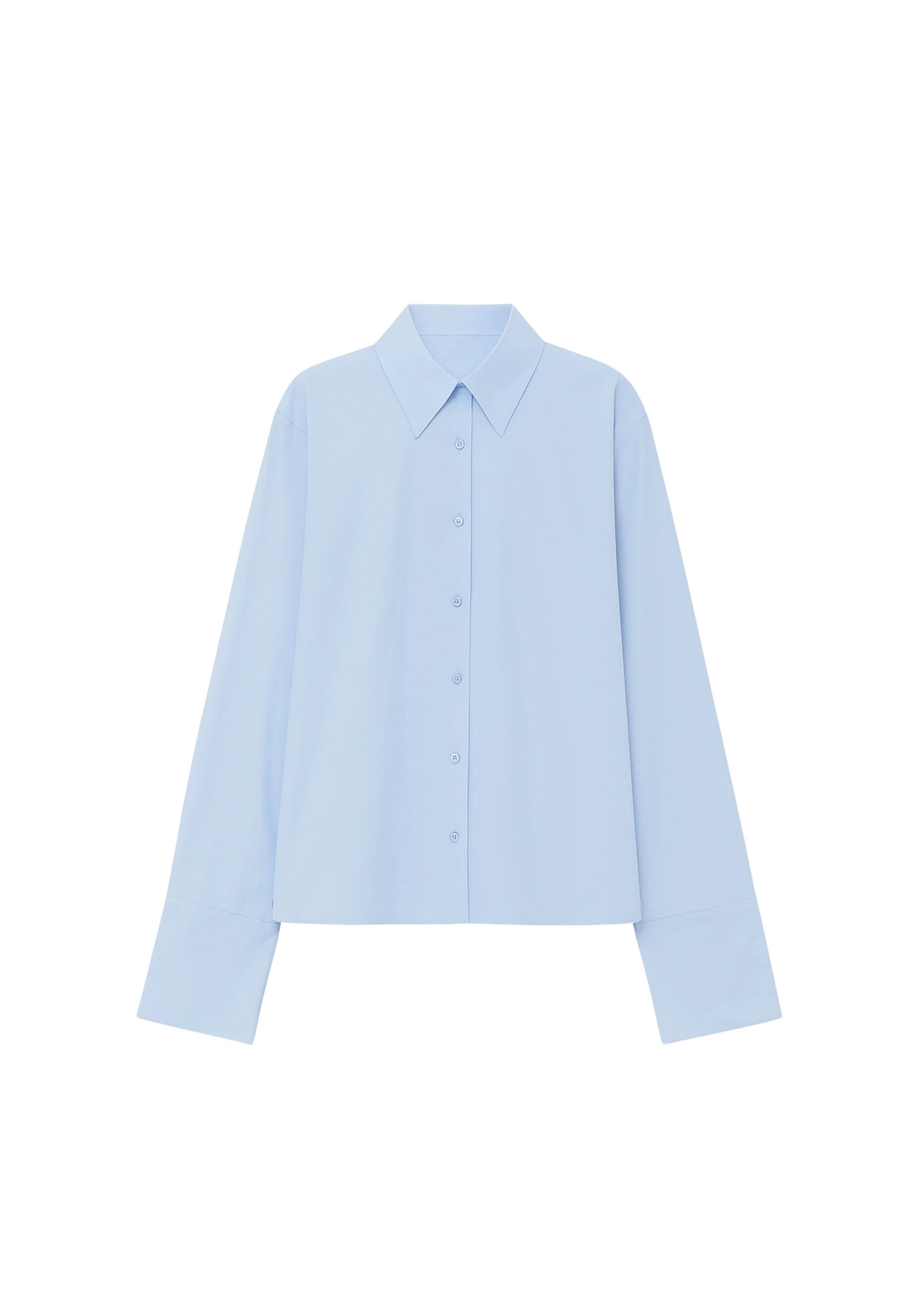 The-Frankie-Shop-Tila-Wide-Sleeve-Shirt-Light-Blue-coveti-scaled54260_nobg The Frankie Shop Tila Wide Sleeve Shirt - Light Blue - Oversized Minimalist Tops in Blue - Shop at Coveti