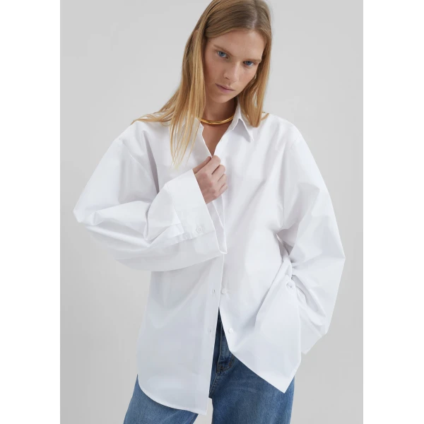 The Frankie Shop Tila Wide Sleeve Shirt – White, view 2