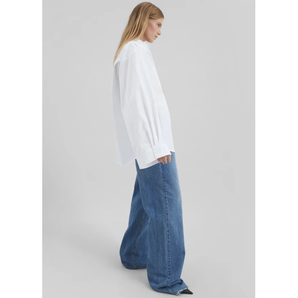 The Frankie Shop Tila Wide Sleeve Shirt – White, view 3