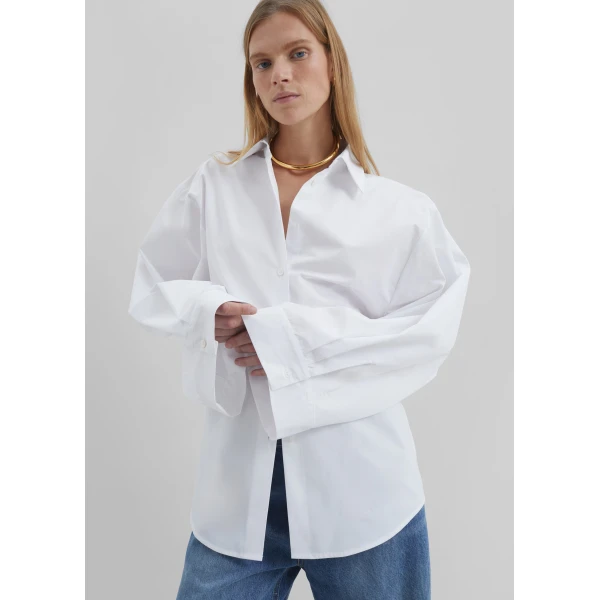 The Frankie Shop Tila Wide Sleeve Shirt – White, view 6