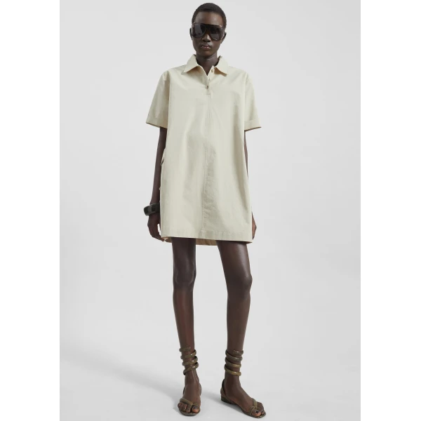 The Frankie Shop Tilba Polo Mini Dress – Beige, view 5