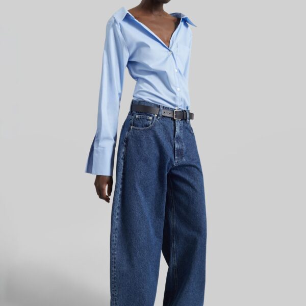 The Frankie Shop Tiona Fitted Shirt - Light Blue - Oversized Minimalist Tops in Blue - Shop at Coveti