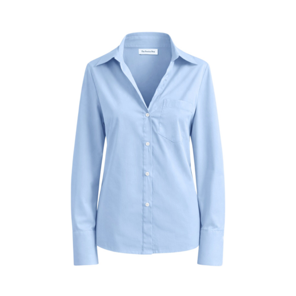 The Frankie Shop Tiona Fitted Shirt - Light Blue - Oversized Minimalist Tops in Blue - Shop at Coveti