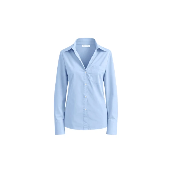 The Frankie Shop Tiona Fitted Shirt - Light Blue - Oversized Minimalist Tops in Blue - Shop at Coveti