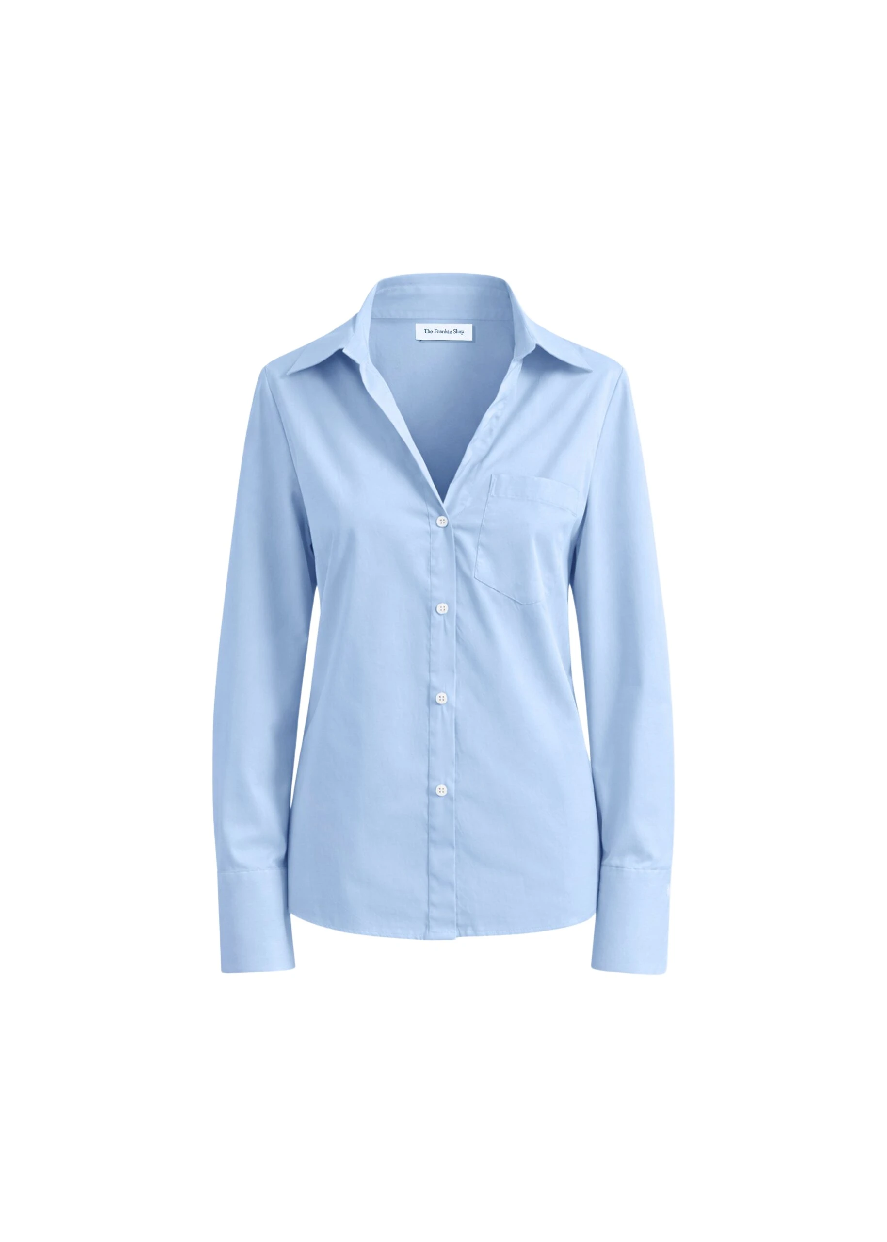 The Frankie Shop Tiona Fitted Shirt - Light Blue - Oversized Minimalist Tops in Blue - Shop at Coveti