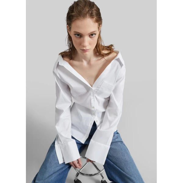 The Frankie Shop Tiona Fitted Shirt – White, view 2