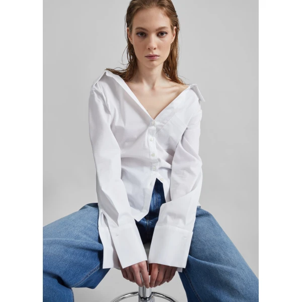 The Frankie Shop Tiona Fitted Shirt – White, view 4