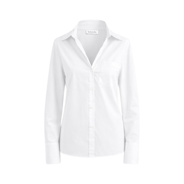 The Frankie Shop Tiona Fitted Shirt - White - Oversized Minimalist Tops in White - Shop at Coveti