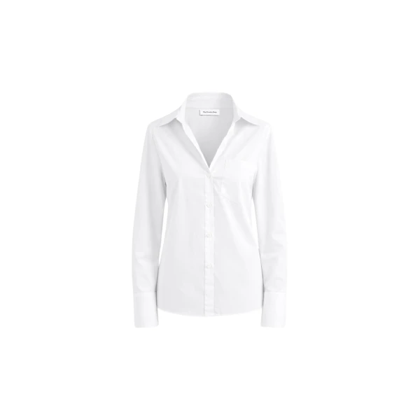 The Frankie Shop Tiona Fitted Shirt - White - Oversized Minimalist Tops in White - Shop at Coveti