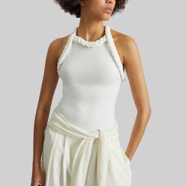 The Frankie Shop Tisto Bodysuit - White - Oversized Minimalist Bikini in White - Shop at Coveti