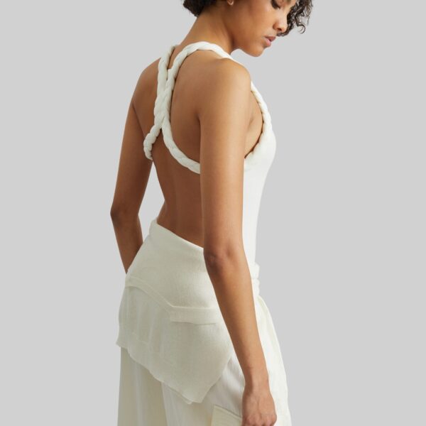 The Frankie Shop Tisto Bodysuit - White - Oversized Minimalist Bikini in White - Shop at Coveti