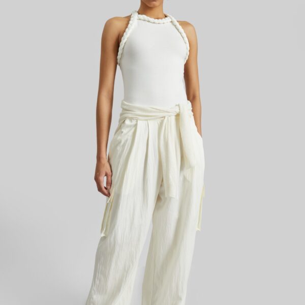 The Frankie Shop Tisto Bodysuit - White - Oversized Minimalist Bikini in White - Shop at Coveti