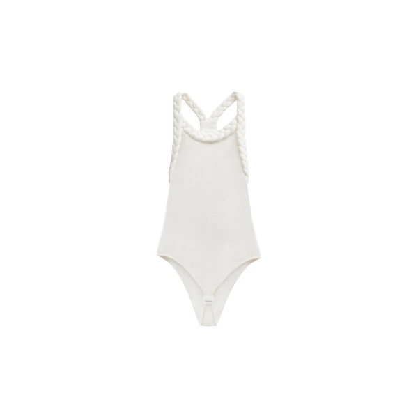The Frankie Shop Tisto Bodysuit - White - Oversized Minimalist Bikini in White - Shop at Coveti
