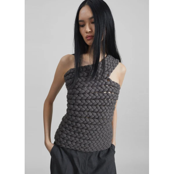 The Frankie Shop Tisto Top – Dark Grey, view 2