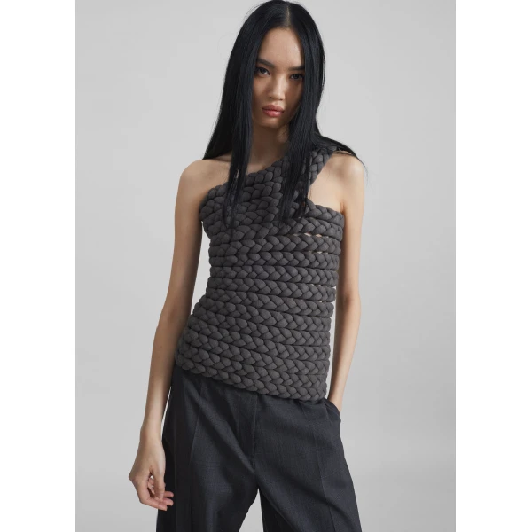 The Frankie Shop Tisto Top – Dark Grey, view 3