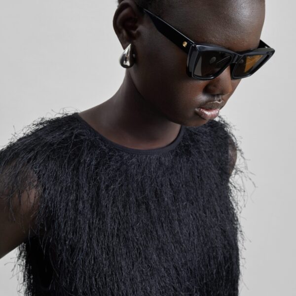 The Frankie Shop Tiwa Fringed Maxi Dress - Black - Oversized Minimalist Dresses in Black - Shop at Coveti