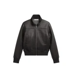 The Frankie Shop Tobias Leather Jacket - Black - Oversized Minimalist Jackets in Black - Shop at Coveti