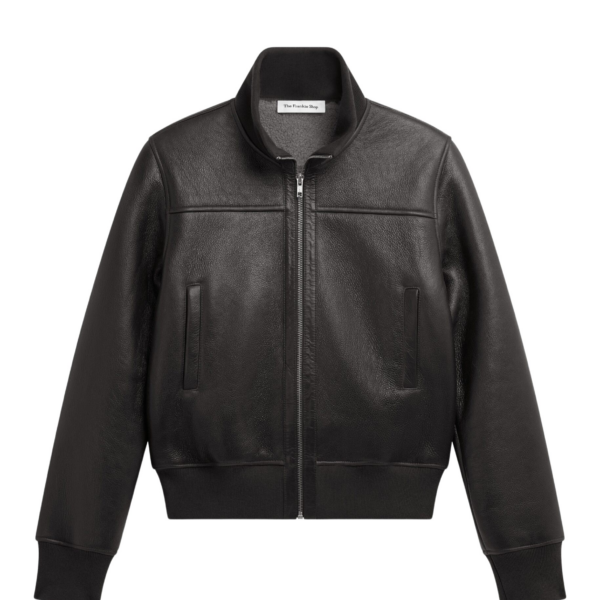 The Frankie Shop Tobias Leather Jacket - Black - Oversized Minimalist Jackets in Black - Shop at Coveti