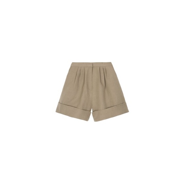 The Frankie Shop Tolmer Cuffed Shorts – Taupe Melange