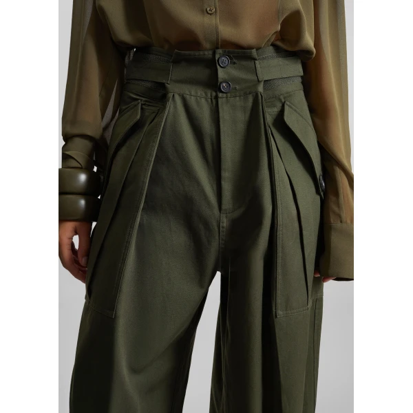 The Frankie Shop Tova Cargo Pants – Deep Green, view 5
