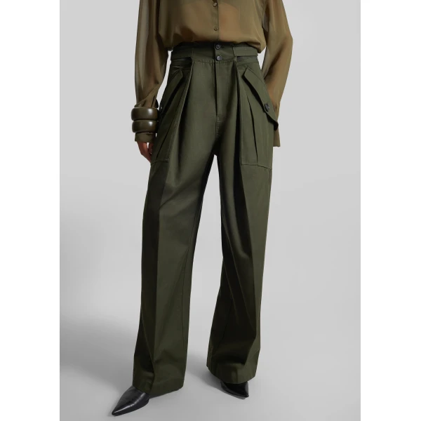 The Frankie Shop Tova Cargo Pants – Deep Green, view 6