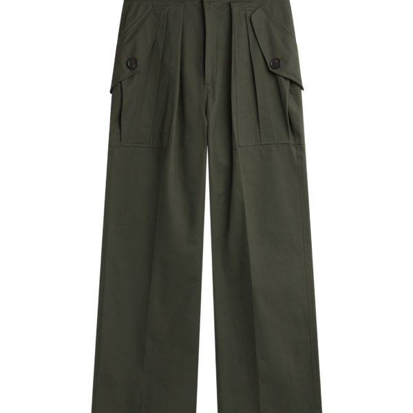 The Frankie Shop Tova Cargo Pants - Deep Green - Oversized Minimalist Pants in Green - Shop at Coveti